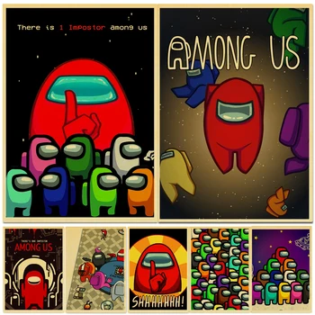 

Vintage Hot Game Poster Among Us Retro poster Home decoration Retro Poster Painting Room Wall stickers Art Decor