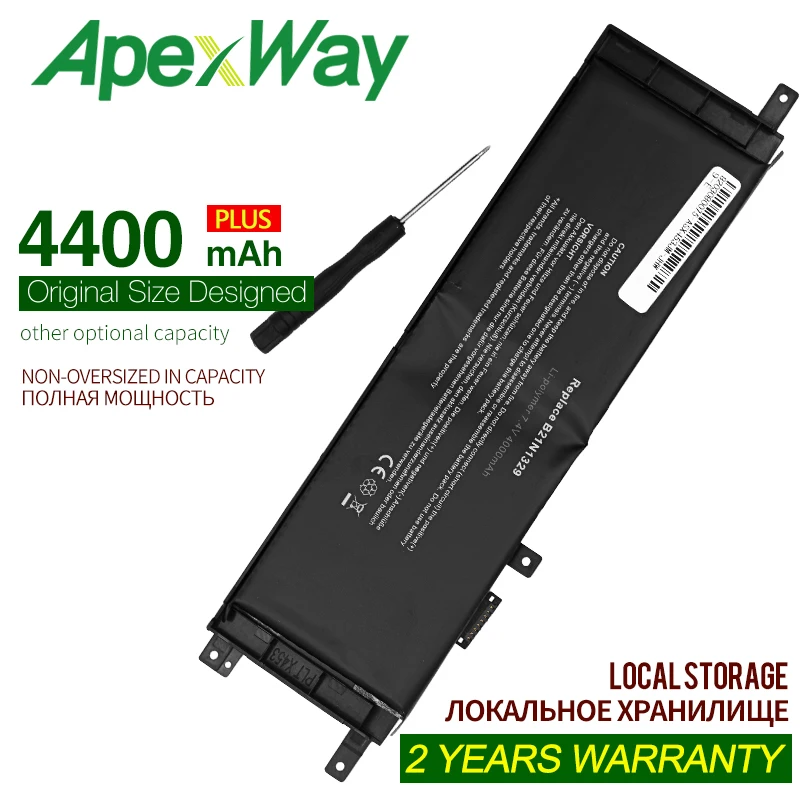 ApexWay 7,4 в 4000 мАч аккумулятор для ноутбука ASUS X453 X453MA D553M F453 F453MA B21N1329 BING414BLK 0B200-00840000