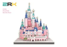 ZRK tiny particle puzzle assembled children's DIY toy building block 7822 Castle paradise assembled building block mediaeval castle soldiers model war military knights plastics figures toy diy toy for boys