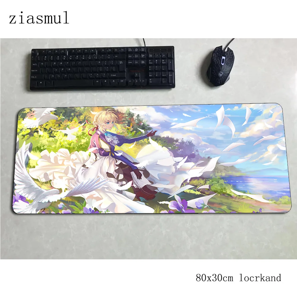 Violet evergarden padmouse 80x30 см игровой коврик для мыши для ПК геймерский компьютерный стол подставка под запястье коврик notbook mousemat pc