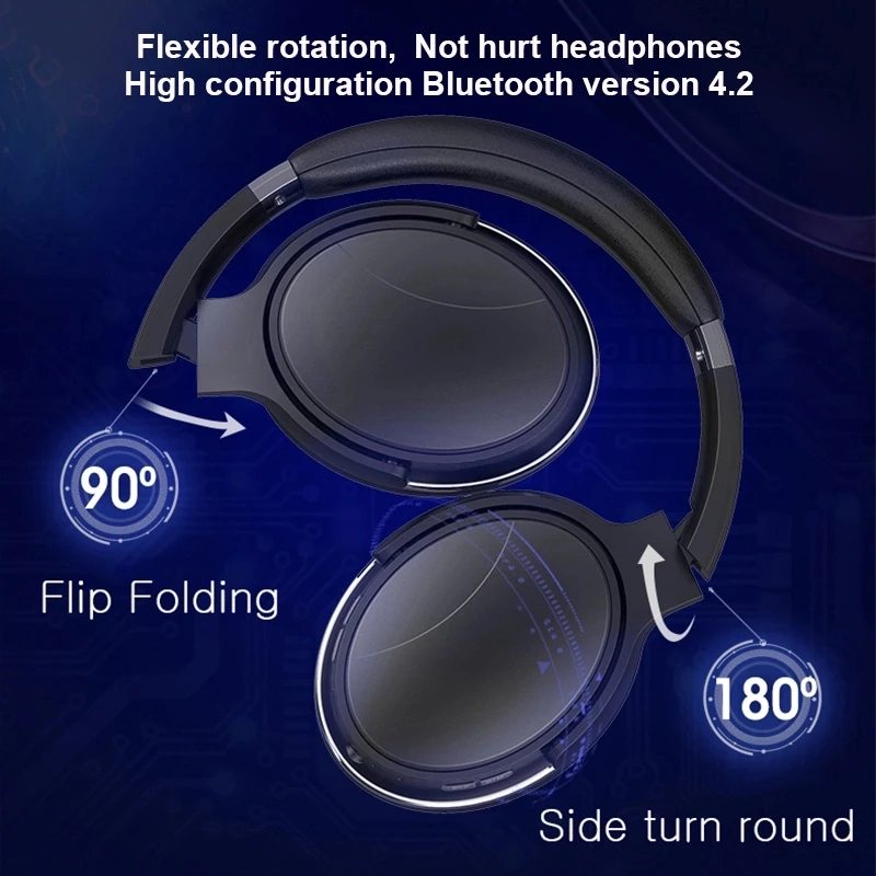 

Wireless bluetooth Headset Earbuds with Microphone TF Card for Phone Music Foldable Adjustable Earphone stereo deep bass casque