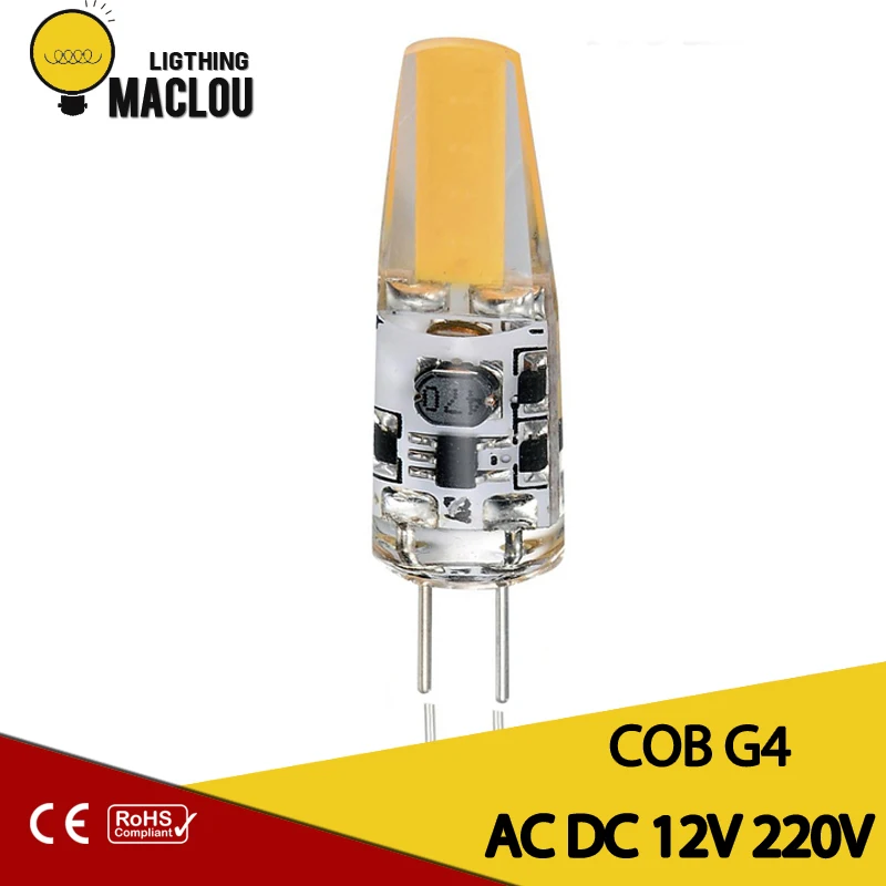 Мини G4 светодиодный светильник AC DC 12V 220V 3W Затемняющая светодиодная лампочка COB