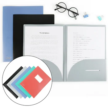 

5pcs Assorted Colors Two-Pocket Folder Document File Organizer for Home Office School Supplies A4 Letter Size