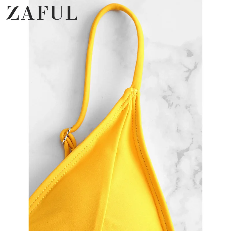 ZAFUL, бикини, сексуальный, v-образный вырез, мягкий, бикини, набор, женский купальник, на тонких бретелях, купальник, Одноцветный, летний, пляжный, купальник, Biquni