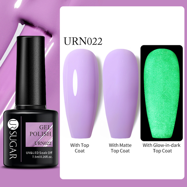 SUGAR Luminous Gel Top Coat Semi Permanent Glow In Dark Fluorescent Soak Off UV LED Color Gel Nail Varnish Nails for Manicure
