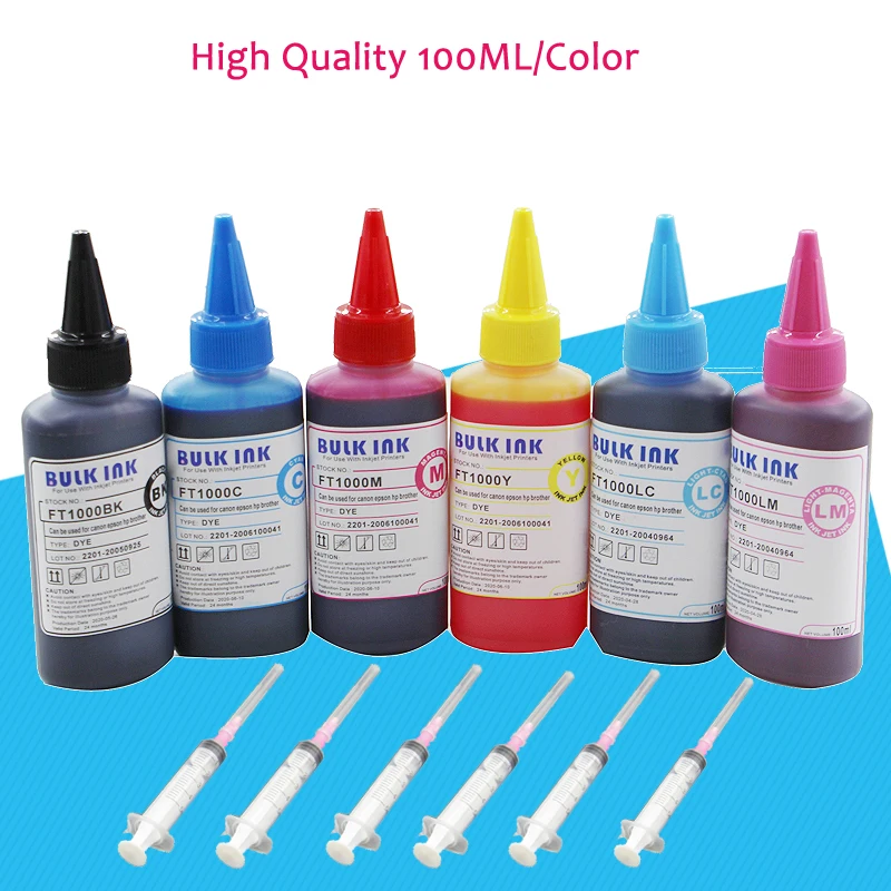 600ML Universal Refill Ink for Epson XP-750 XP-760 XP-850 XP-860 XP-950 xp-960 XP-55 xp-970 XP-8500 XP-8600 XP-8605 printer ink