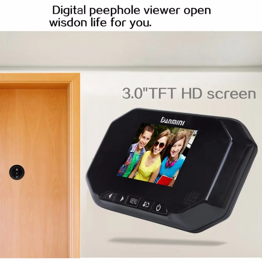 Danmini 3," TFT ЖК-экран 1.3MP HD камера видео дверной звонок 145 градусов широкий угол ночного видения цифровой дверной глазок