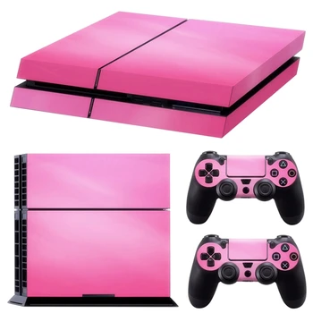 

Pink Vinyl Decal Skin Sticker Cover For PS4 Playstation 4 Console & 2 Controller