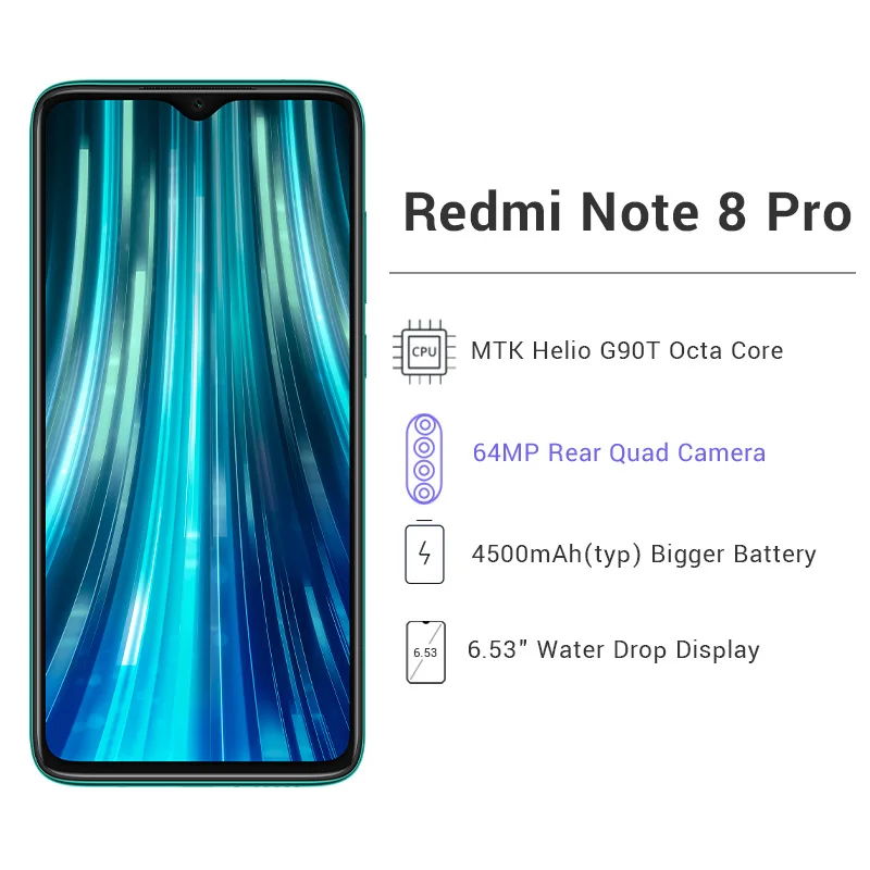  Global Version Xiaomi Redmi Note 8 Pro 6GB RAM 64GB ROM 64MP Quad Rear Camera Smartphone MTK Helio  - 4000203325914