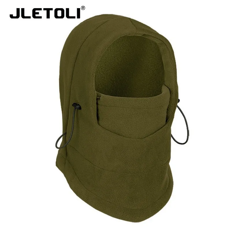 JLETOLI термальная флисовая Зимняя Маска для лица Лыжная тренировочная велосипедная маска ветрозащитная уличная велосипедная маска утолщенная Спортивная велосипедная шапка - Цвет: green