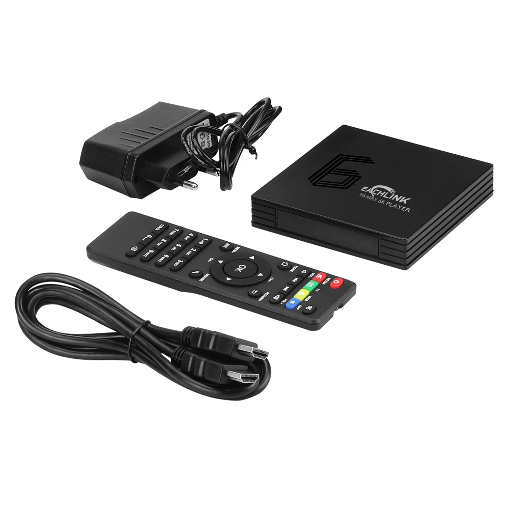EACHLINK H6 MAX Smart tv Box Android 9,0 телеприставка 4 ГБ/64 Гб Allwinner H6 четырехъядерный 2,4G/5G WiFi 6K HDR BT4.1 4K медиаплеер