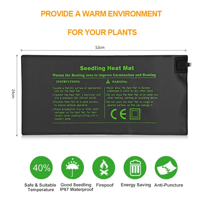 Коврик для выращивания растений в помещении зимний теплый Электрический коврик