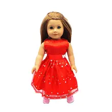 

Retro Red Long Dress for 18 Inches (46cm) American Girl Reborn Newborn Doll Accessories