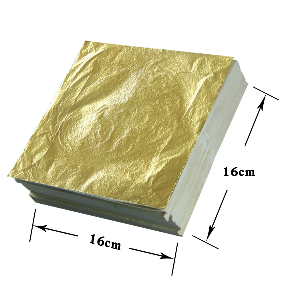 1000 шт 5,5X5,"& 6,3X6,3" имитация золотого и серебряного листа из фольги, листы для золочения и клея, лист медного листа,, цвет#2,5 - Цвет: 6.3in