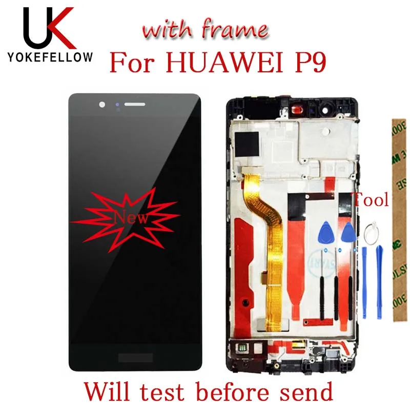 

5.2 Inch AAA Quality LCD +Frame For HUAWEI P9 Lcd Display Screen For HUAWEI P9 EVA-L09 EVA-L19 Digiziter Assembly