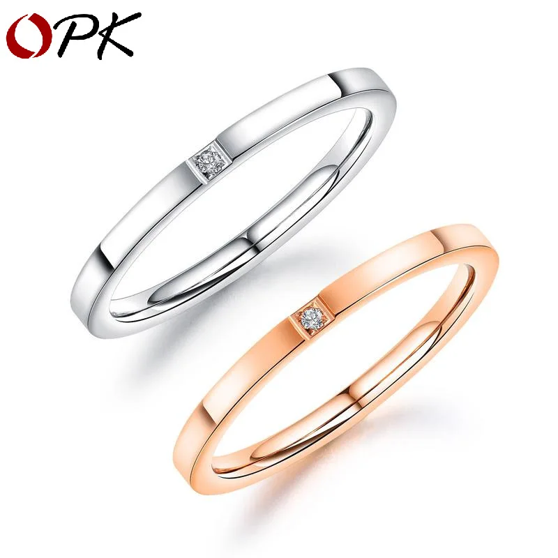 

OPK Japan South Korea ring women's tiffanys titanium steel women's ring simple fashion net red ring accessories