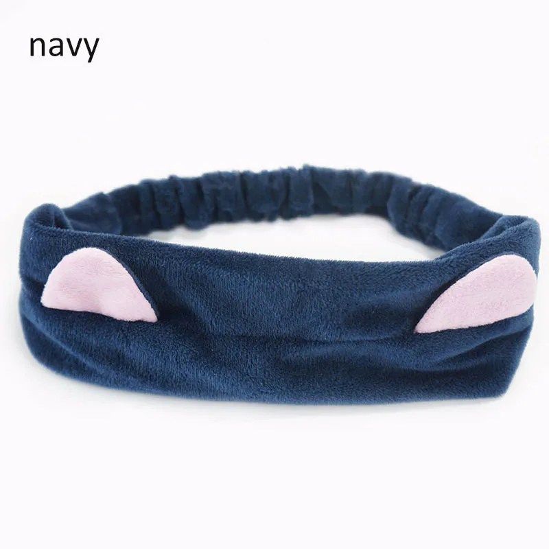 Коралловый флис Hairbow повязка на голову для мытья лица макияж Женская банная маска Милая повязка на голову с кошачьими ушами эластичные мягкие аксессуары для волос в виде тюрбана
