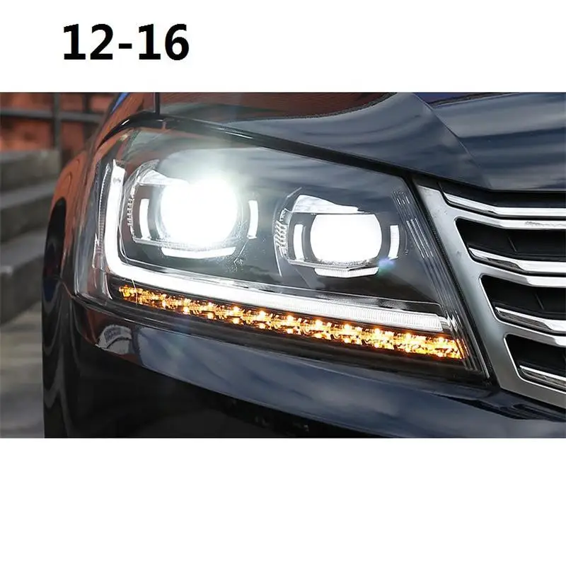 Drl Авто боковой указатель поворота светодиодные наружные дневные ходовые фары автомобильные фары в сборе 12 13 14 15 16 для Volkswagen Magotan