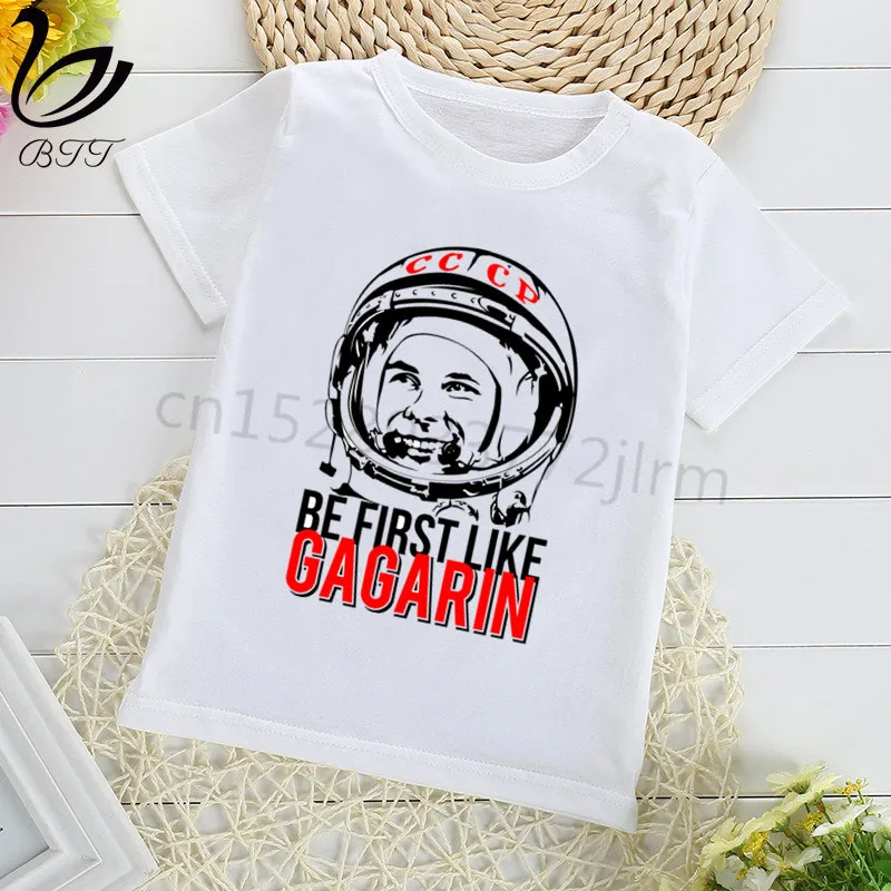 WhiteC Футболки СССР, Новое поступление, детская одежда, футболка, детская одежда с принтом для мальчиков, топы для девочек, футболка для мальчиков - Цвет: WhiteC