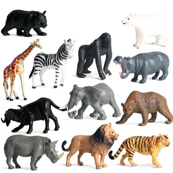 

12pcs/set Small Animal Figure Collectible Toys Wild Animal Cognition Action Figures Kids Plastic Toys