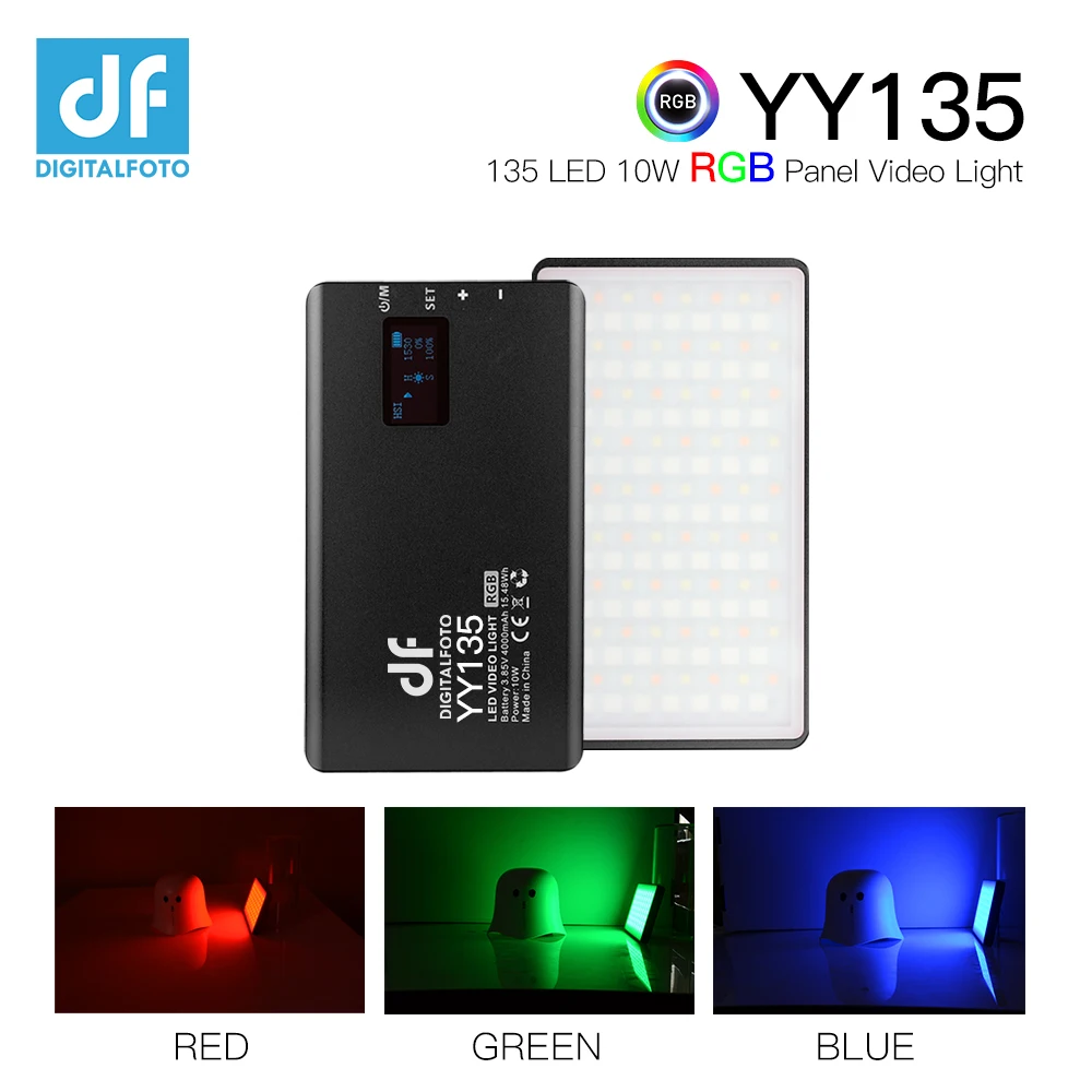 YY135 2500-8500K сплав Корпус RGB видео светодиодный панельный светильник Встроенный аккумулятор для vlogging видео DSLR YouTube Фото Студийный светильник