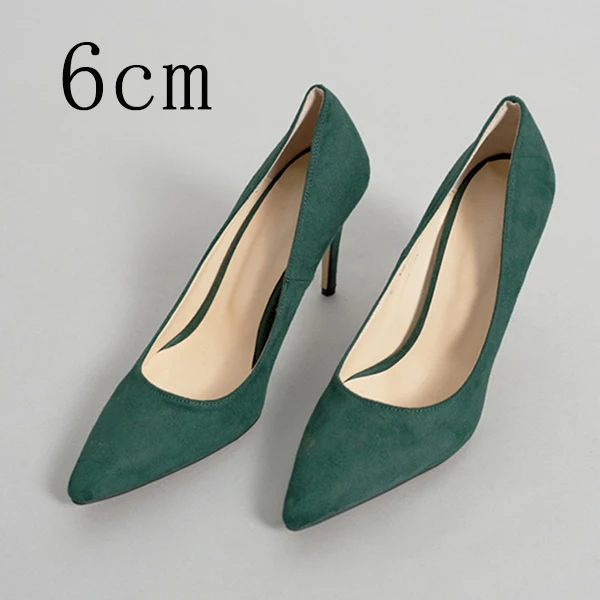 Green 6cm Pumps Женская обувь на высоком каблуке; женские туфли-лодочки; однотонные брендовые модельные туфли с острым носком без застежки; свадебные туфли; Новинка года - Цвет: Green 6cm Pumps
