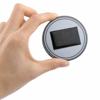 

2*Solar Cup Pad Car Accessories LED Light Cover Interior Decoration Lights Blue Easy To Install