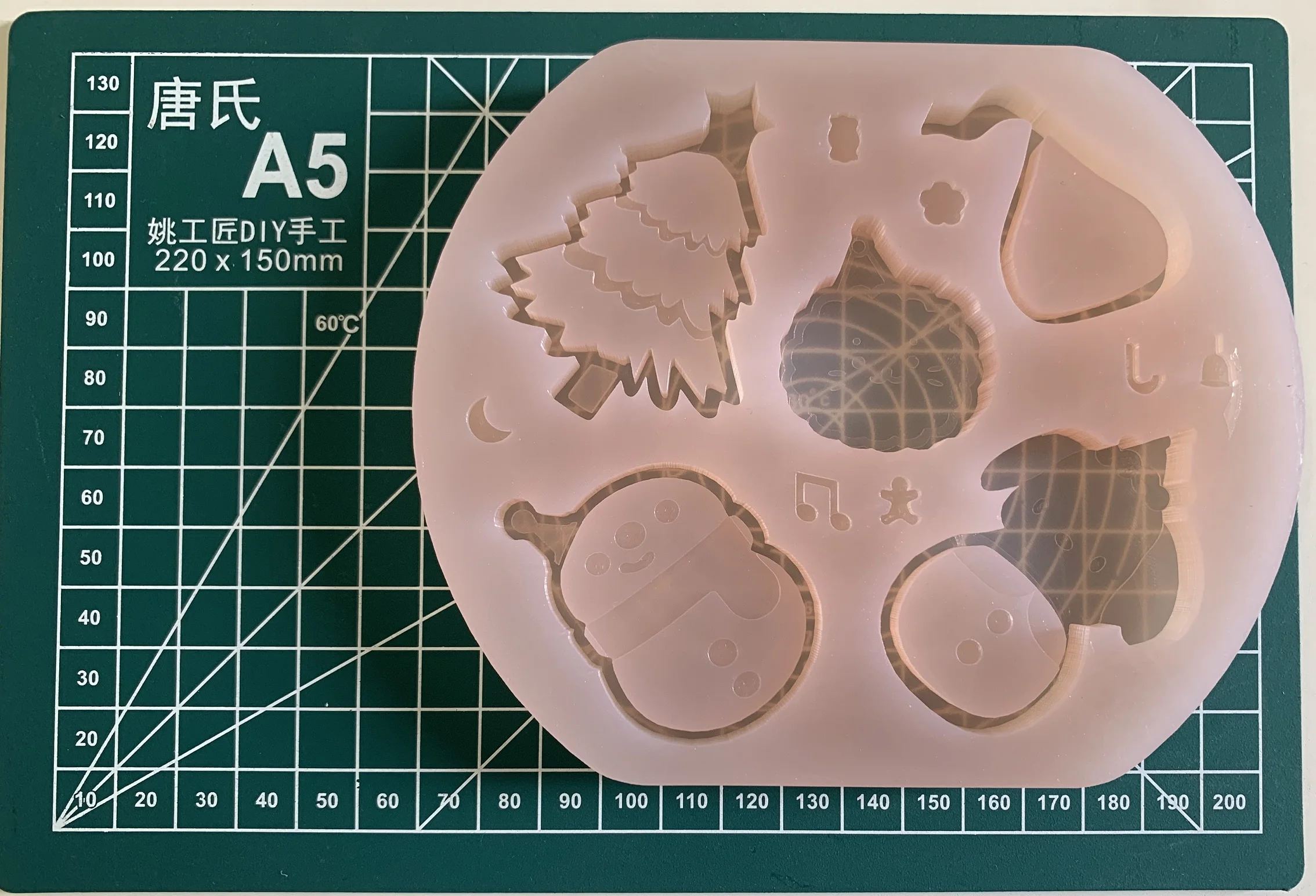 Wsy-186 3D Carino Natale Set Sabbie Mobili Albero Di Natale Resina Shaker Stampo Animale Stampo In Silicone Replica Fatta A Mano