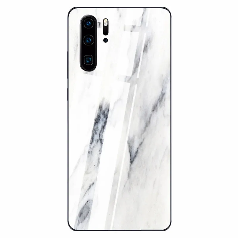 03 Tempered Glass Case For Huawei 9 10 Lite 8X 8X MAX White Marble Phone Cases For Nova 3 P-smart-Z P30 P20 Lite MATE 20 LITE Funda - Цвет: 03