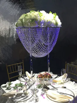 

2pcs )Latest design big tall floral wedding centerpieces hangging crystal wedding flowers stand for sale