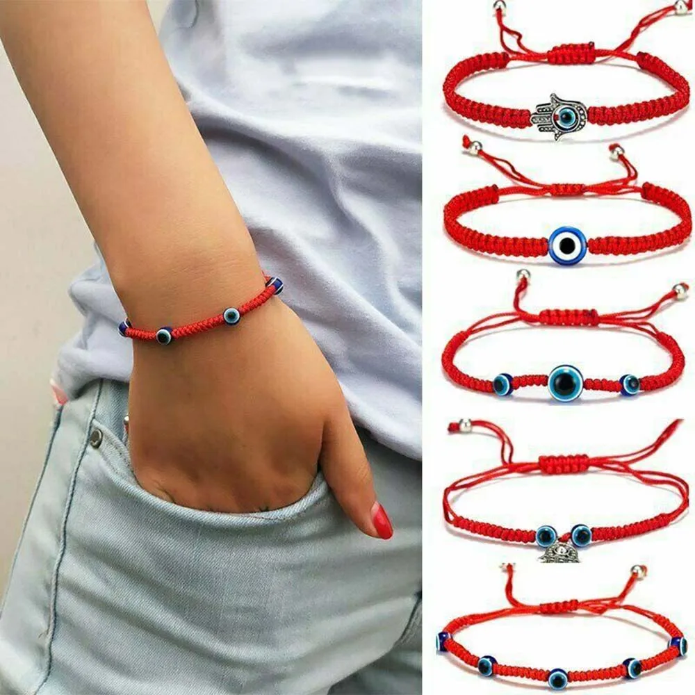 Braided Red Thread Bracelets For Women Men Bohemian Turkish Evil Eye