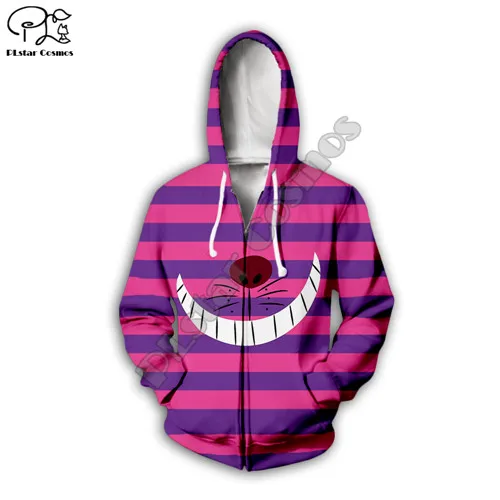 zip hoodie Мужские 3d толстовки с рисунком кота из аниме, Толстовка на Хэллоуин и Рождество, Повседневный пуловер на молнии, мужской спортивный костюм унисекс - Цвет: zip hoodie