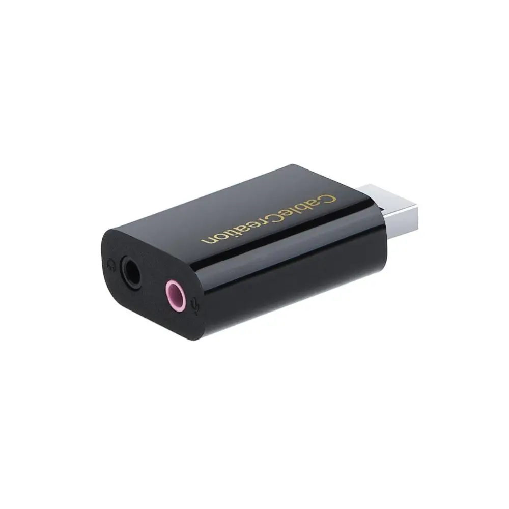 

USB to 3.5mm Jack Audio Adapter, CableCreation External USB Stereo Sound Card with 3.5mm Headset and Microphone Jack for Windows