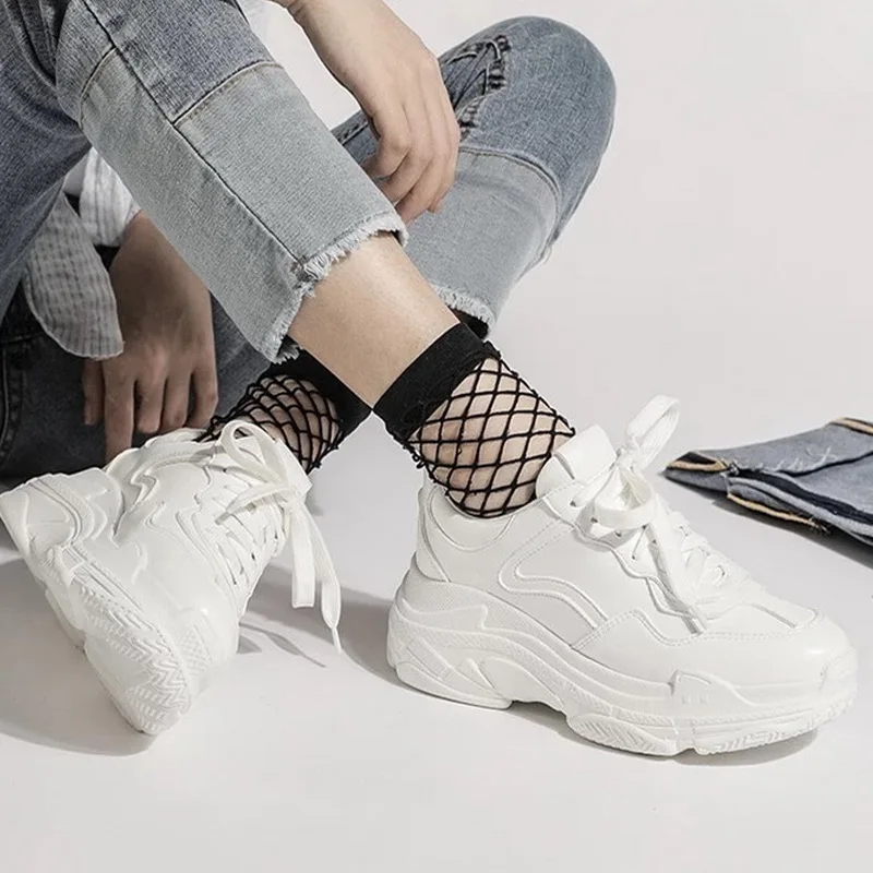 

2019 New Summer White Mesh Women Sneakers Fashion Thick Bottom Womens Platform Sneakers Casual Shoes Zapatos De Mujer