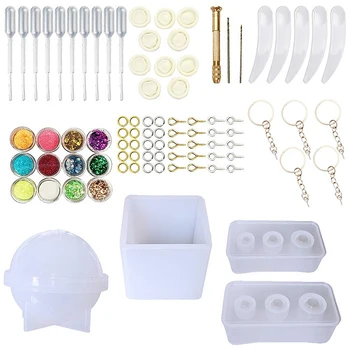 

DIY Jewelry Casting Molds Tools KIT Egg Ball Round Square Silicone Jewelry Molds