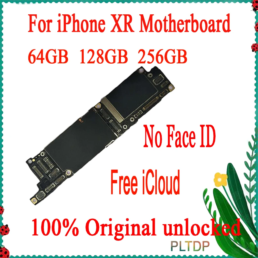 

Unlocked For iPhone XR Motherboard No Face ID, Mainboard For iPhone XR 64GB 128GB 256GB Logic Board 100% Original