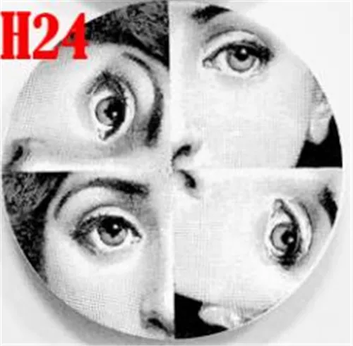 24 New Fornasetti Crafts Decoration Ceramic Plates Home Decoration Plate Porcelain Wall Hanging Art Plates 8 Inch Wholesale - Цвет: 24