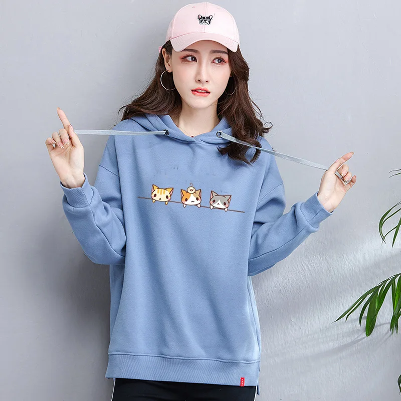 sailor moon Женские толстовки с котом, худи большого размера kpop kawaii harajuku, женская одежда большого размера плюс, Женская толстовка с принтом на весну и осень - Color: sailor moon
