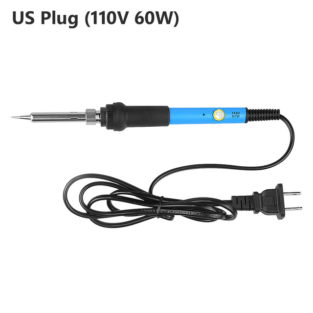 US/EU Iron Adjustable Temperature Electric Welding Tool 60W Welding Solder Rework Station Heat Pencil Tips Repair Portable