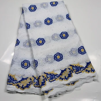

2020 Latest Nigerian Pure Cotton Lace Fabric With Mesh Embroidery African Swiss Voile Lace In Switzerland for Wedding Party