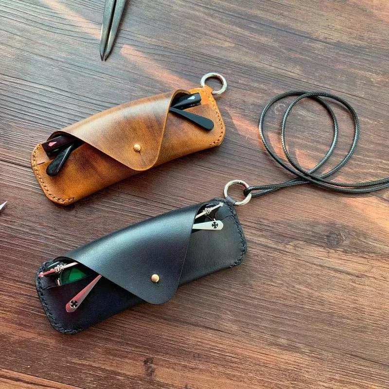 Чехол Glasse из натуральной коровьей кожи с ремешком ручной работы, сумка для солнцезащитных очков из натуральной кожи в винтажном стиле