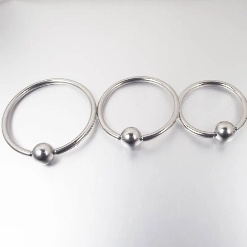 Piercing Jewelry, Body Piercing Jewelry, Body Jewelry 1 Single Piece Big Ball Stainless Steel Captive Hoop Rings BCR PA Ring Nipple Body Piercing Jewelry