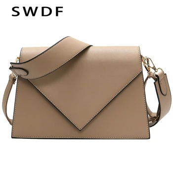

SWDF New Fashion Casual Square bag 2020 New High quality PU Leather Women's Designer Handbag Simple Shoulder Messenger Bags