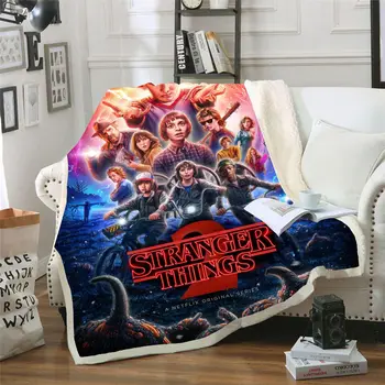 

Stranger Things Blanket Sherpa Blanket Plush Velvet Warm Sheet Cartoon Office Nap Blanket throw Nightmare Before Christmas gift