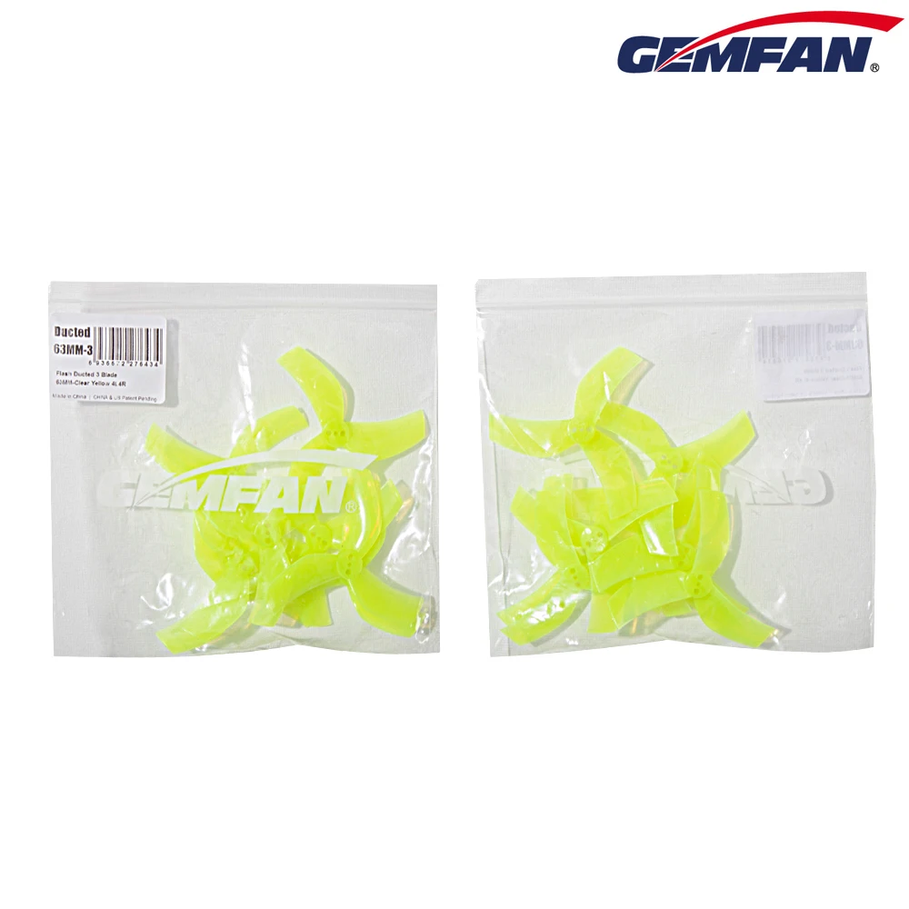 8pcs/4pairs Gemfan D63 Ducted 63mm 2.5inch 3-Blade Propeller for RC FPV Racing Freestyle Toothpick Cinewhoop Duct Drones 6