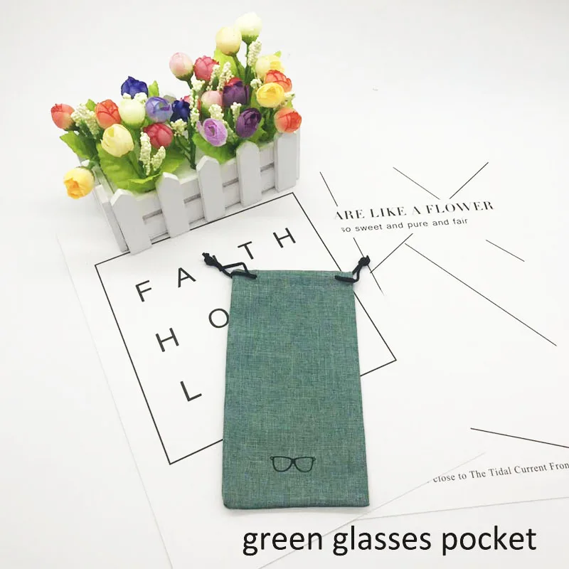 green glasses pocket Модный тканевый Чехол для очков для чтения для детей и женщин, чехол для солнцезащитных очков ручной работы, защитный чехол для очков для мужчин - Цвет: green glasses pocket