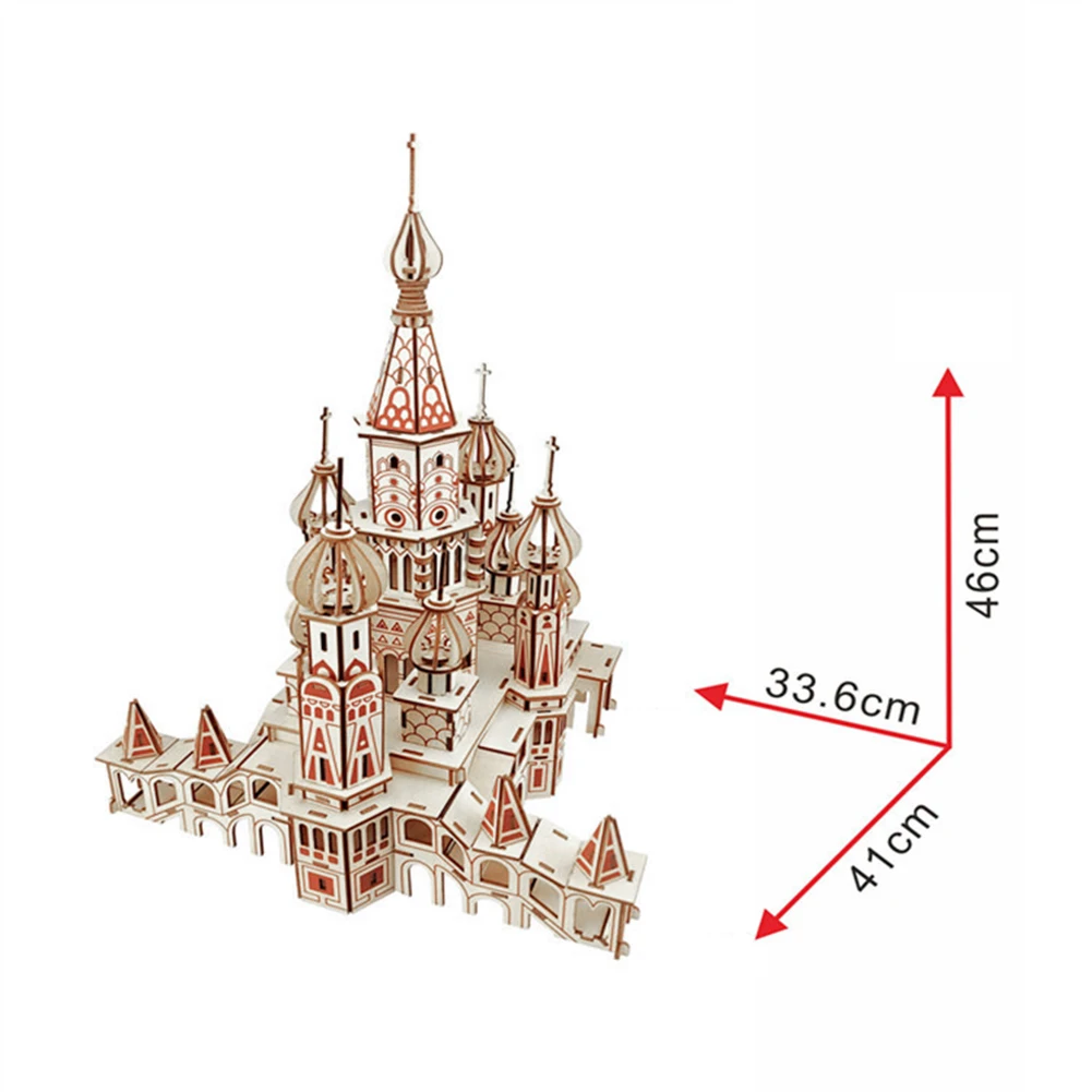 3D игрушка-головоломка, деревянная 3D модель собора васильонов, набор для самостоятельной сборки, обучающая игрушка для раннего обучения