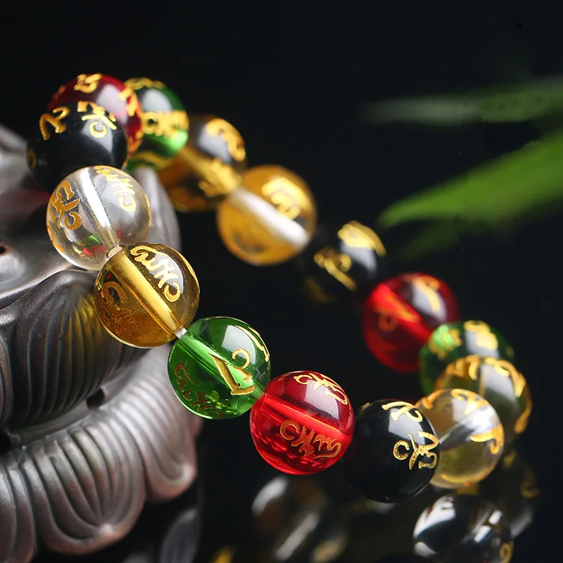 Feng Shui Obsidian Stone Beads Bracelet Wristband Gold Black Pixiu Wealth Good Luck Women Bracelet  Men Women Unisex