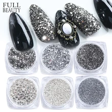 6 цветов голографический блеск для блесток Блестки Серебряные блестящие хлопья УФ гель лак зеркальный ногтевой порошок наборы пыли CH1539-02