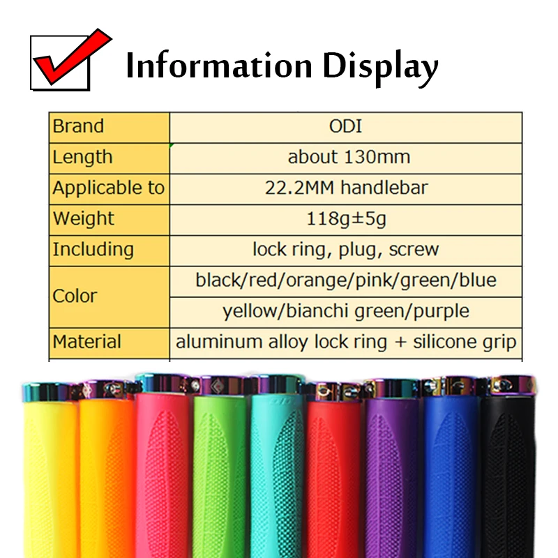 ODI Colored Locking Ring Bike Handlebar Grips MTB Soft-Non Slip Grips Damping Aluminum Alloy Lock Ring Cycling Parts